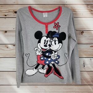 Disney Mickey Minnie Mouse Long Sleeve Tee
